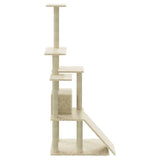 Cat Tree with Sisal Scratching Posts Cream 155 cm 171515