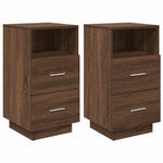 ZNTS Bedside Cabinets 2 pcs with 2 Drawers Brown Oak 36x36x68 cm 858591