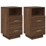 ZNTS Bedside Cabinets 2 pcs with 2 Drawers Brown Oak 36x36x68 cm 858591