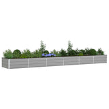 Planter Light Grey 580 x 100 x 45 cm Galvanised Steel 42018175