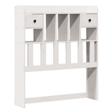 Bookcase Bed without Mattress White 90x190 cm Single Solid Wood Pine 3323978