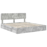 Storage Bed Concrete Grey 180 x 200 cm Engineered Wood 3412251