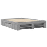 ZNTS Bed Frame without Mattress Grey Sonoma 150x200 cm King Size Engineered Wood 3295469