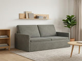 2 Seater Sofa Light Grey 130 x 81 x 82 cm Corduroy Fabric 42041067