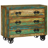 Sideboard with Drawer Brown 80 x 30 x 65 cm Solid Reclaim Wood 358878