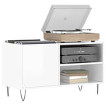 ZNTS Record Cabinet High Gloss White 85x38x48 cm Engineered Wood 831702