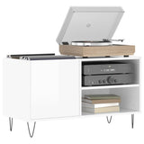 ZNTS Record Cabinet High Gloss White 85x38x48 cm Engineered Wood 831702