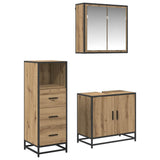 Bathroom Furniture Set 3 pcs Artisan Oak Engineered Wood 3402433