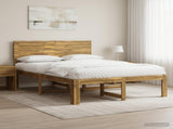 Double Bed Frame with Headboard ROSTOCK White 140 x 190 cm 3405412