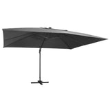 Cantilever Garden Parasol with LED Lights and Aluminium Pole 400x300 cm Anthracite 47006