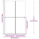 Walk-In Shower Wall Folding Gold 120 x 6.5 x 190 cm 42017974