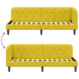 Corner Bed Frame with Headboard Yellow 80 x 200 cm Velvet 42016592
