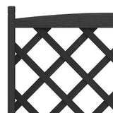 Planter with Trellis and Wheels Black Solid Wood Fir 3207655