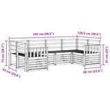 Outdoor Sofa Set 6 pcs White 245 x 128.5 x 73 cm 3392384