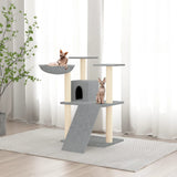 Cat Tree with Sisal Scratching Posts Light Grey 83 cm 171652