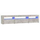 TV Cabinet with LED Lights Concrete Grey 195x35x40 cm 3152741
