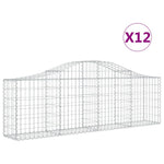 Arched Gabion Baskets 12 pcs 200x30x60/80 cm Galvanised Iron 3145398