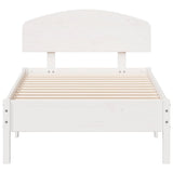 Bed Frame without Mattress White 90x190 cm Single Solid Wood Pine 3207238