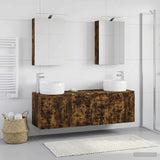 Bathroom Cabinet Set 5 pcs Smoked Oak Engineered Wood 3406515