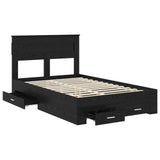 Bed Frame with Headboard Black Oak 120 x 200 cm Engineered Wood 3410012