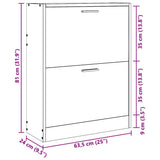 White Wooden Shoe Cabinet with 2 Compartments 241242