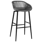 7 Piece Bar Set Black and Grey 3057391