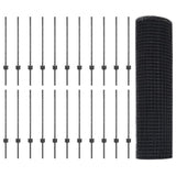 Welded Wire Fence with Post 50 x 0.8 m PVC-Coated Steel Grey 3336631