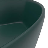 Luxury Wash Basin with Overflow Matt Dark Green 36x13 cm Ceramic 147036
