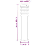 Outdoor Floor Lamp Silver 60 cm Stainless Steel 4006357