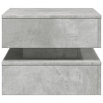 ZNTS Coffee Table with LED Lights Concrete Grey 50x50x40 cm 839857