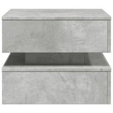 ZNTS Coffee Table with LED Lights Concrete Grey 50x50x40 cm 839857