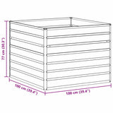 Garden Raised Bed Light Brown 100 x 100 x 77 cm 42017323