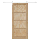 Sliding Door Natural and White 86 x 198.5 cm Solid Pine Wood 3445420