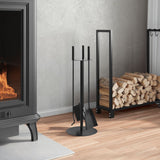 4 Piece Fireplace Tool Set 22x59 cm Steel 156375