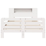 Bed Frame without Mattress White 140x200 cm Solid Wood Pine 3309879