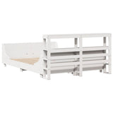 Bed Frame without Mattress White 150x200 cm King Size Solid Wood Pine 3306457