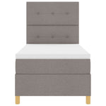 ZNTS Box Spring Bed with Mattress Taupe 100x200 cm Fabric 3339599