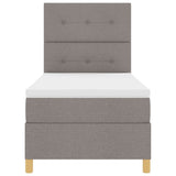 ZNTS Box Spring Bed with Mattress Taupe 100x200 cm Fabric 3339599