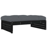 Garden Footstool Black, Anthracite Solid pine wood 120x80 cm 825769