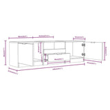 TV Cabinet Smoked Oak 140x35x40 cm Engineered Wood 817111
