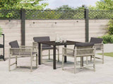 Garden Dining Set 5 pcs Light Grey Poly Rattan 3380761