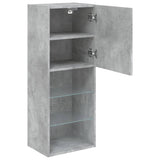 TV Cabinet with LED Lights Concrete Grey 40.5x30x102 cm 837060