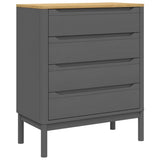 Chest of Drawers FLORO Grey cm Solid Wood Pine 374010