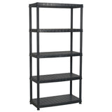 Storage Shelf 5-Tier Black 91.5x45.7x185 cm Plastic 147686