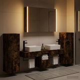 Bathroom Furniture Set 6 pcs Smoked Oak 3407139