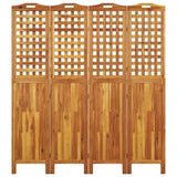 4-Panel Room Divider 162x2x180 cm Solid Wood Acacia 318549