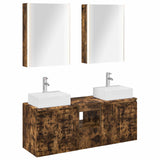 Bathroom Cabinet Set 5 pcs Smoked Oak Engineered Wood 3406411