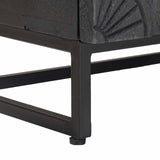 Handmade Bedside Cabinet Black 40 x 30 x 50 cm Solid Mango Wood 42020078