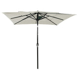 3-Tier Garden Parasol with Aluminium Pole Sand 2.5x2.5 m 313836