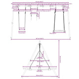Outdoor Swing Set with Swing, Trapeze, Nest Swing 3283630